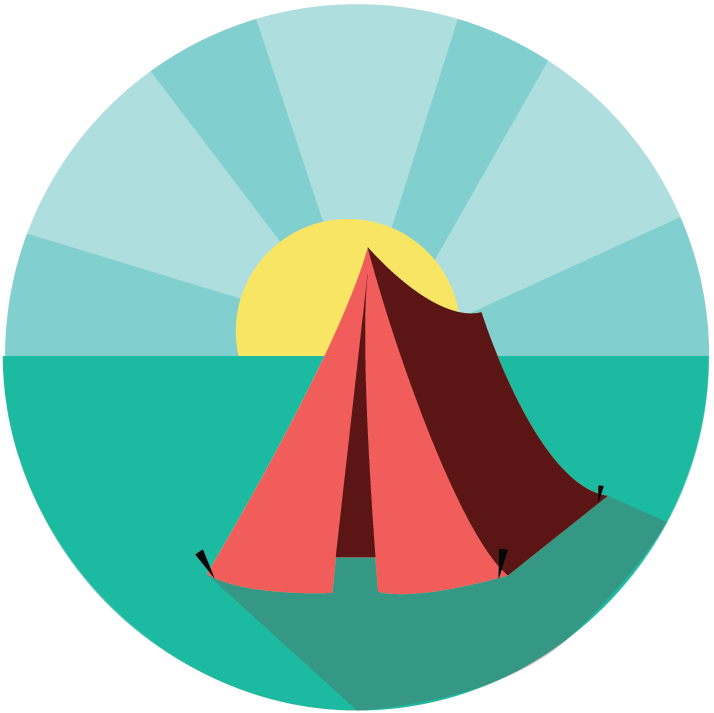 Illustration of a spring day with a tent